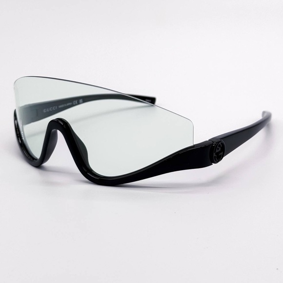 NEW GUCCI GG1650S 005 SHIELD BLACK GREEN UNISEX SUNGLASSES GUCCI - Picture 1 of 12
